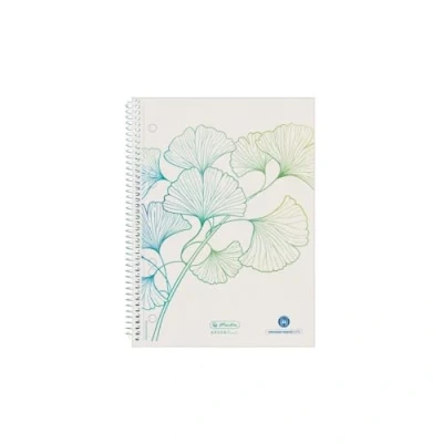 Abbildung von Herlitz Spiralblock A5 70 Bl. kariert GREENline Ginkgo 50033508