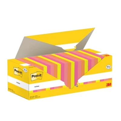 Abbildung von Post it Notes, Vorteilspackung 18 Blöcke + 6 GRATIS, 100 Blatt pro Block, 76 mm x Selbstklebende Notizzettel zum Notieren, für To Do Listen und als Erinnerung