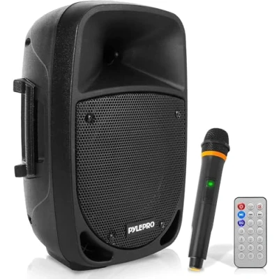 Abbildung von Pyle PA Musikbox, Partybox, Tragbare Karaoke Maschine mit Mikrofon, Party Lautsprecher Bluetooth, Sound Anlage 8&#039;&#039; Subwoofer, Komplettset, Set LED Akku Anzeige, MP3/USB/SD, 800W