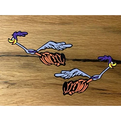 Abbildung von MG387 / 2X Road Runner Aufkleber 13x5cm Sticker Motorrad Auto Tank Hot Rod V8 V2 Bike Cafe Racer