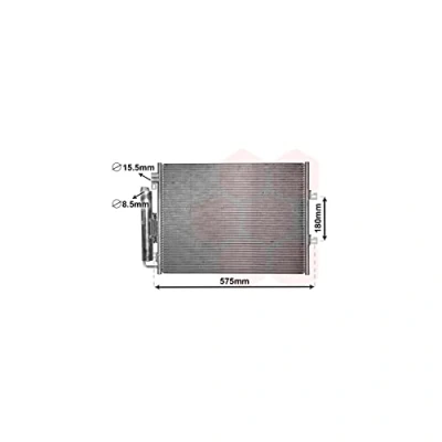 Abbildung von VAN WEZEL 43005454 Klimakondensator mit Trockner Aluminium 513 RENAULT: TWINGO 2