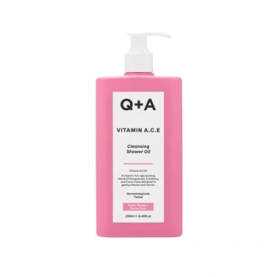 Abbildung von Q+A Vitamin A.C.E. Reinigungs Duschöl, für eine reichhaltige und nährende Reinigung entwickelt wirkt auf die Haut beruhigend verjüngend, 250ml