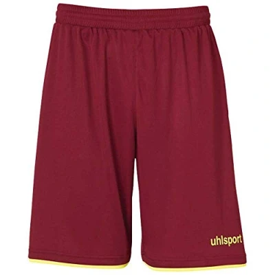 Abbildung von uhlsport Kinder Club Shorts, Bordeaux/Fluo gelb, 116