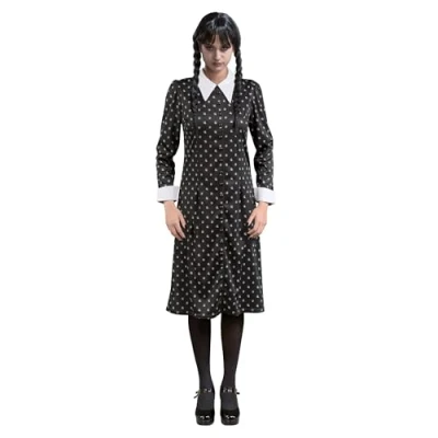 Abbildung von CHAKS Hexen Kostüm &#039;Wednesday&#039; für Damen, Print Kleid Schwarz