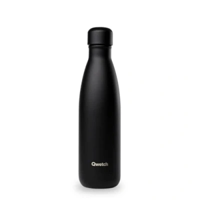 Abbildung von QWETCH Isothermische Originals Flasche Ganz schwarz 500ml Nomadische Edelstahlflasche 24h Kalt und 12h Warm Wasserdicht, BPA frei &amp; wiederverwendbar