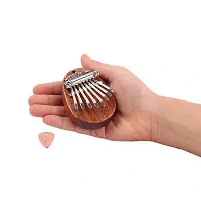 Abbildung von Alnicov 8 Key Mini Kalimba Hochwertiges Holz Mahagoni Finger Daumen Klavier Musical Gutes Zubehör Anhänger Geschenk