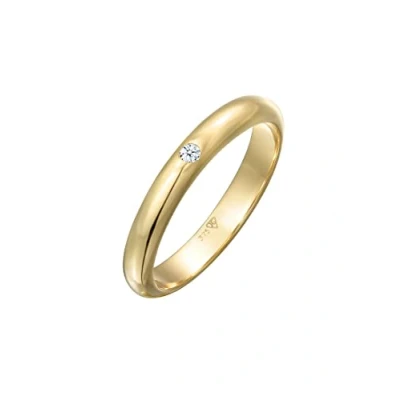 Abbildung von Elli PREMIUM Ring Damen Ehering Solitär mit Diamant (0.03 ct.) in 375 Gelbgold