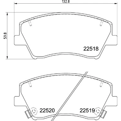 Abbildung von BREMBO P 30 107 Bremsbelagsatz mit akustischer Verschleißwarnung Anti Quietsch Blech Zubehör HYUNDAI: Ioniq, Elantra V Limousine