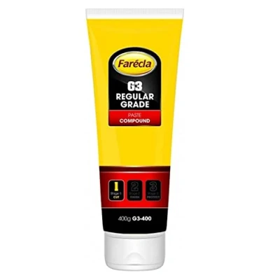 Abbildung von Farecla G3 Schleif und Polierpaste, 400 g Tube, zum Polieren von Autos, Entfernen Kratzern Wiederherstellen Farbe beständige Politur enthält keine Füllstoffe, Kratzspuren kommen also nicht wieder.