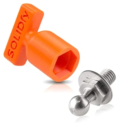 Abbildung von SOLIDfy® [1x] verstärkter Edelstahl Kugelzapfen für Gasdruckfeder WHT006580 Heckklappe 10mm Kugel M8 Gewinde