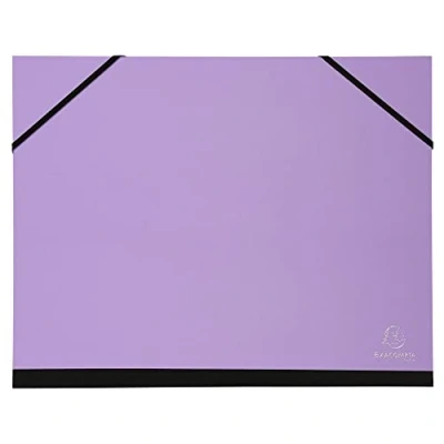 Abbildung von Exacompta 25660E Aquarel Zeichenmappe mit 2 Gummizügen, innen schwarzes Papier, Rücken aus Leinen, 28x38 cm Format zum Abheften B4 (250 x 353 mm) 1 Stück Zufallsfarbe