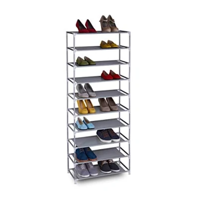 Abbildung von relaxdays Schuhregal Stecksystem 10 Ebenen, Grau