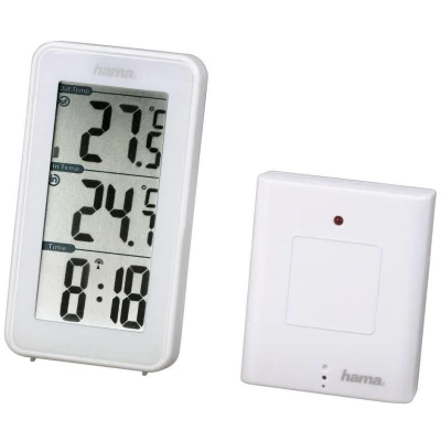 Abbildung von HAMA 2 teilige Wetterstation, Innen und Außentemperatur, Grad Celsius und/oder Fahrenheit, Genauigkeit ± C