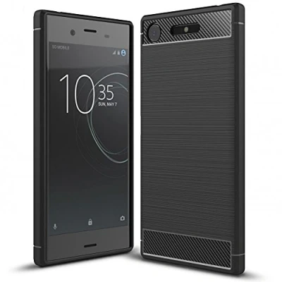 Abbildung von NALIA Handyhülle kompatibel mit Sony Xperia XZ1, Ultra Slim Silikon Case Cover Dünne Hülle Crystal Phone Schutzhülle, Etui Handy Tasche Backcover Bumper, TPU Smartphone Gummihülle Schwarz