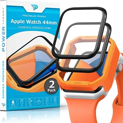 Abbildung von Power Theory Schutzfolie für Apple Watch 44mm [2 Stück] Displayschutzfolie mit Schablone, Schutzglas Folie, [KEIN GLAS]