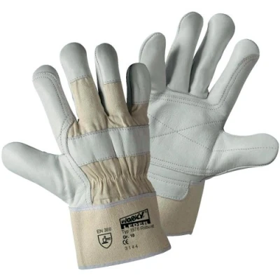 Abbildung von L+D 1576 10 Schutzhandschuh grau, beige Rindleder