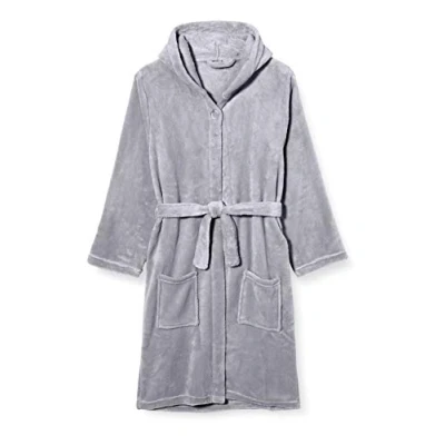 Abbildung von Playshoes Unisex Kinder Fleece Bademantel Morgenmantel, grau, 158/164
