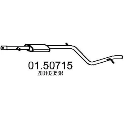 Abbildung von MTS 01.50715 Mittelschalldämpfer 1750 DACIA: Logan I MCV, Express, Pickup