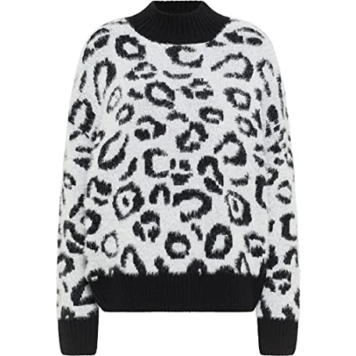 Abbildung von FENIA Women&#039;s Strickpullover, Wollweiss Schwarz, XL/XXL
