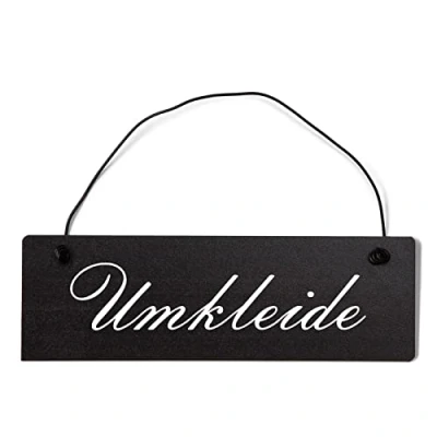Abbildung von Homeyourself Umkleide Dekoschild Türschild schwarz mit Draht