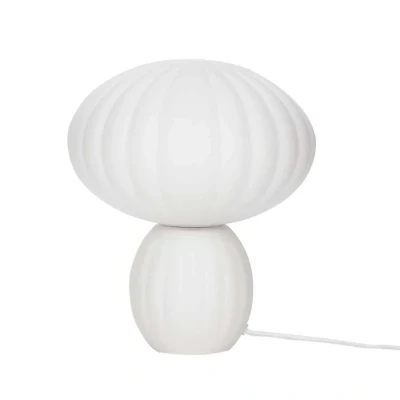 Abbildung von HÜBSCH Tischleuchte Kumu, weiß, Glas, E14, Höhe 28 cm