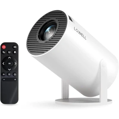 Abbildung von LQWELL® Beamer, Mini Projektor, unterstützt 5G WiFi, BT5.0 mit Android OS, Auto Trapezkorrektur, 220 Grad Winkel, 130 Zoll Display für Phone/PC/Xbox, 4K Heimkino, hdmi, 2025 Upgrade