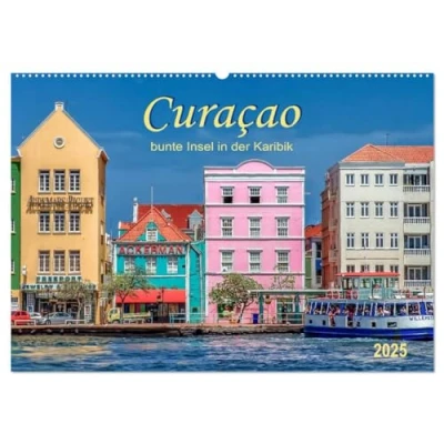 Abbildung von Curaçao bunte Insel in der Karibik (Wandkalender 2025 DIN A2 quer), CALVENDO Monatskalender