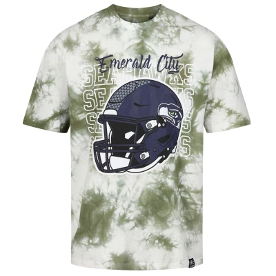 Abbildung von Recovered Seattle Seahawks NFL Tie Dye Relaxed Oversized T Shirt Green White L