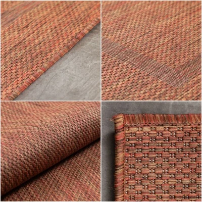 Abbildung von Carpettex Outdoor Teppich Wetterfest 80x150 cm Läufer Sisal Optik Kupferfarbe Ideal für Balkon, Garten, Terrasse, als Küchenläufer Draußen Waschbar, Flachgewebe, Wasserfest, Pflegeleicht