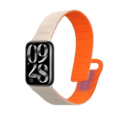 Abbildung von kwmobile Ersatzarmband kompatibel mit Xiaomi Smart Band 8 Pro/Smart 9 Pro Armband Fitnesstracker Silikon Magnetverschluss