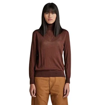Abbildung von G Star CORE ROLL NECK Strickpullover, Damen, Größe: Small, Chocolate lab