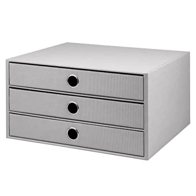 Abbildung von Rössler Papier 1524452173 S.O.H.O. 3er Schubladenbox für DIN A4, mit Griffloch, Stone, 343 x 250 185 mm, 1 Stück