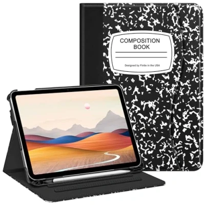 Abbildung von Fintie Schutzhülle für iPad der 10. Generation 10,9 Zoll (Modell 2022), Multi Winkel Ansicht, mit Stifthalter und Tasche, automatischer Schlaf /Wachmodus, Kompositionsbuch