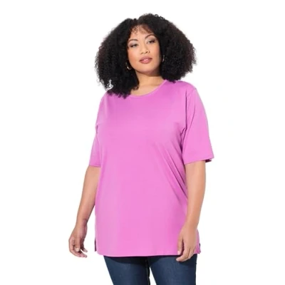 Abbildung von Ulla Popken T Shirt Rundhalsausschnitt Relaxed Halbarm