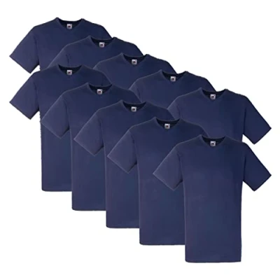 Abbildung von Fruit of the Loom Herren V Neck Valueweight T Shirt (10er Pack) (4XL, 10x Navy + 1 HLKauf Block)