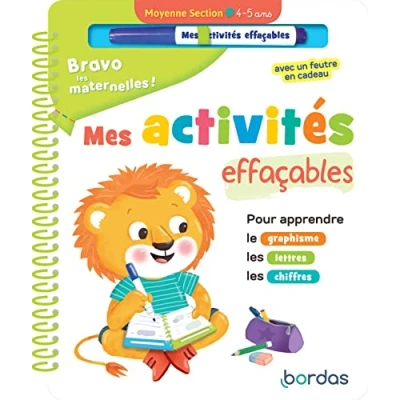 Abbildung von Bravo les maternelles Mes activités effaçables Moyenne section: Pour apprendre le graphisme, lettres, chiffres. Avec un feutre