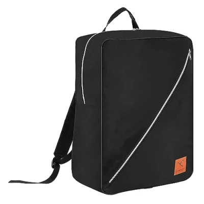 Abbildung von Granori Handgepäck Rucksack 55x40x20 cm Leichter XXL Flugzeug Bord / Kabinengepäck Reiserucksack 44 l max. Maße Gepäck Flug Reisetasche groß für diverse Airlines (Schwarz)