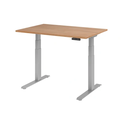 Abbildung von Hammerbacher Schreibtisch XDKB12 Nussbaum/Silber