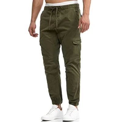 Abbildung von Indicode Herren Levy Cargohose aus Baumwolle mit 6 Taschen Cargo Chino Hose Männer Army L