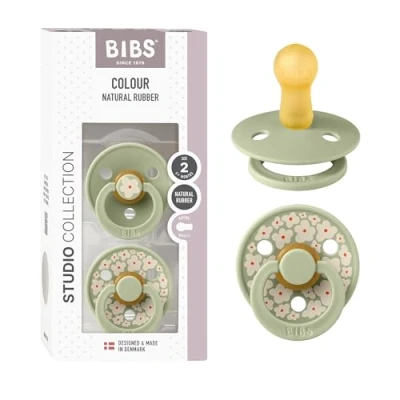 Abbildung von BIBS Studio Colour Schnuller 2er Pack Latex Größe 2 Rund, Jasmine/Sage Mix