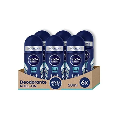 Abbildung von NIVEA MEN Dry Fresh Deodorant Roll on 6 x 50 ml, Herren mit Dual Active Formel, Anti Atmungsaktives für 72 Stunden intensive Frische auf der Haut