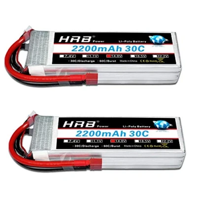 Abbildung von HRB Lipo Akku Pack 2200mAh 14.8V 30C 4S für RC Hubschrauber Flugzeug Hobby Helikopter Quadrocopter (2packs)