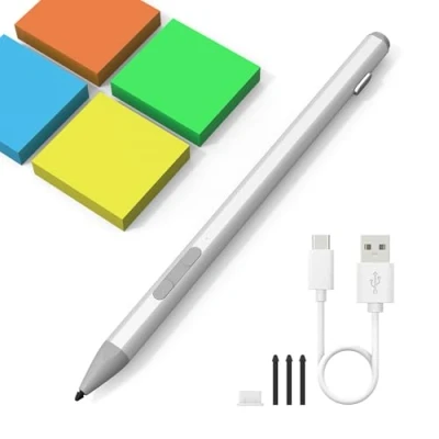 Abbildung von Microsoft Surface Pen für Pro 11/10/X/9/8/7/7+/6/5/4/3, Book/Laptop/Go/Studio Stift mit Palm Rejection,4096 Druckempfindlichkeit,Magnetisch,4 Spitzen,30min schnelles Aufladen