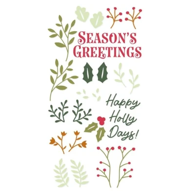 Abbildung von Sizzix Catherine Pooler Stempel Set Happy Holly Days