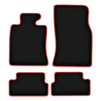 Abbildung von Wielganizator Automatte Passend für Mini Cooper II R57 Cabrio 2006 2013 Velours Autozubehör Auto Fußmatten Fußmatte 4 teilig schwarz rot