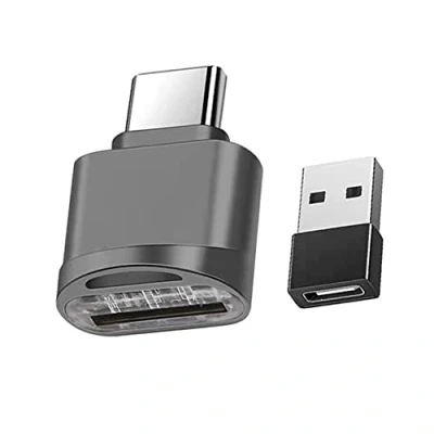 Abbildung von Micro SD Kartenleser USB C, Typ C mit Adapter, OTG auf SDXC SDHC Kartenleser,Geeignet für Samsung, MacBook, Smartphones, Tablets, etc.(Dunkelgrau)