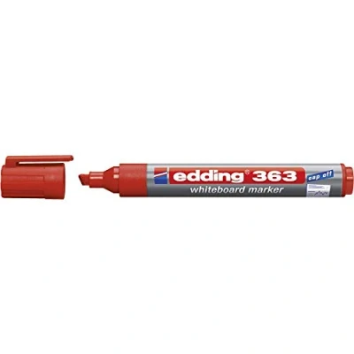Abbildung von edding 363 Whiteboardmarker rot 1 Whiteboard Stift Keilspitze 5 mm Boardmarker abwischbar für Whiteboard, Flipchart, Magnettafel, Pinnwand, Memoboard Sketchnotes nachfüllbar