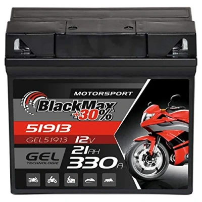 Abbildung von BlackMax G19 51913 Motorradbatterie GEL 12V 21Ah Batterie 519013017 ABS 19Ah