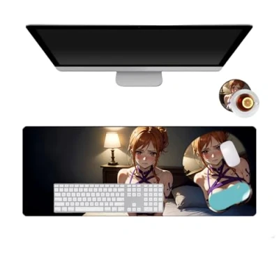 Abbildung von One Piece NaMi Anime Mauspad und Handgelenkauflage, ergonomisches aus weichem Silikon, rutschfest, strukturierte Oberfläche für Computer, Gamer, Zuhause Laptops