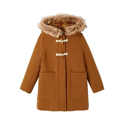 Abbildung von Vertbaudet Mädchen Dufflecoat mit Kapuze &amp; Knebelknöpfen camel 134